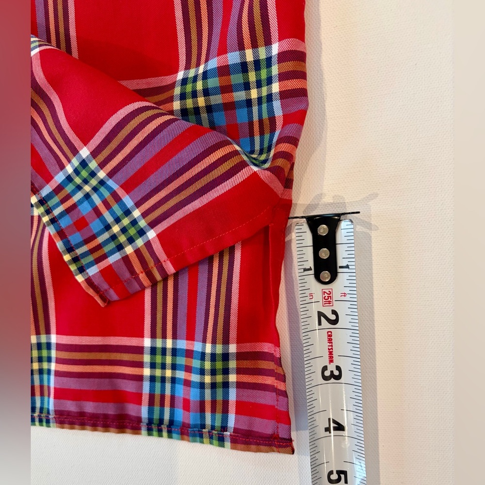 Foxcroft New Wrinkle Free Red and Blue Plaid Button Down Shirt Women’s Size 10 - Picture 5 of 10